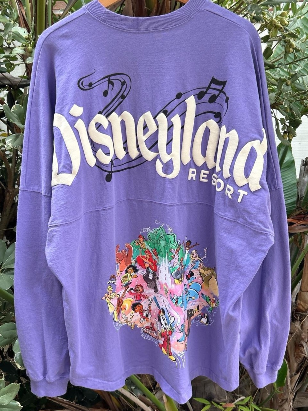 Disney 100 Spirit Jersey Disneyland Resort Purple Long Sleeve Shirt XXL 28x33